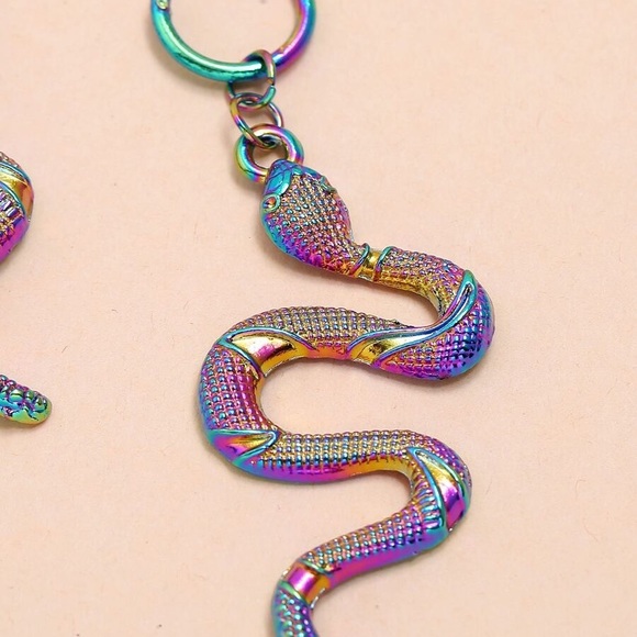 2/$20! Rainbow Serpent Huggie Hoop Earrings - Picture 6 of 9